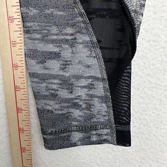 Lululemon Inspire Tight II Ankle Leggings Sz 6 Gray Silver Jacquard Black Mesh - Picture 8 of 8
